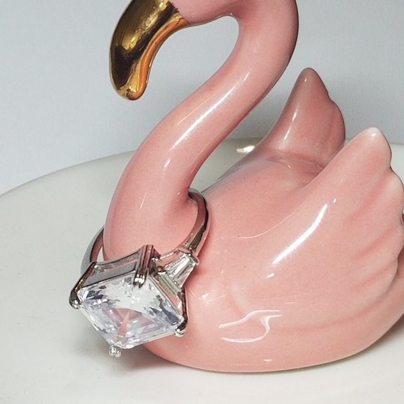 Monica Asscher Cut 9.5 carat CZ Engagement Statement Ring 925 Sterling Silver - Picture 10 of 16